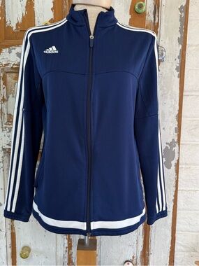 adidas Navy Track Jacket with White Stripes